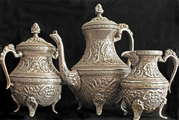 Мельхиоровый кофейный набор,  пр-во Египет,  60-70-е годы.